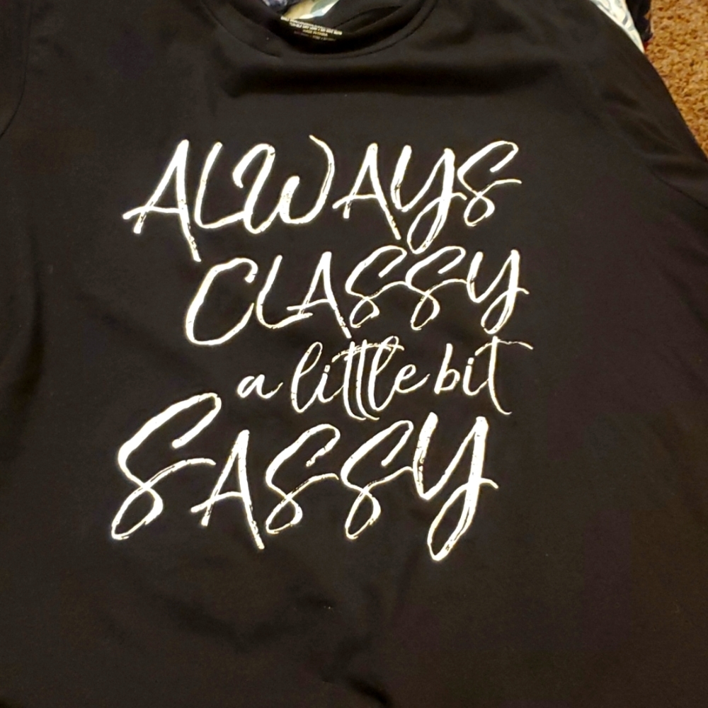 Lane Bryant black tshirt with lace trim